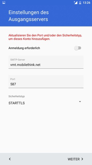 Wählen Sie Sicherheitstyp