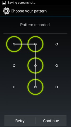 Draw an unlock pattern and select Continue