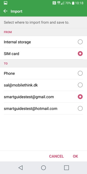 Select SIM card