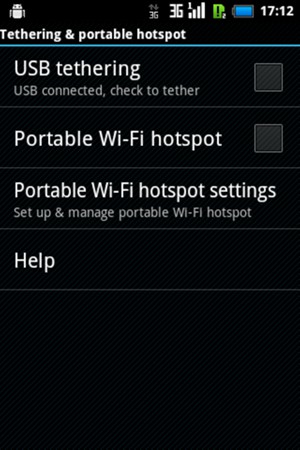Select Portable Wi-Fi hotspot settings