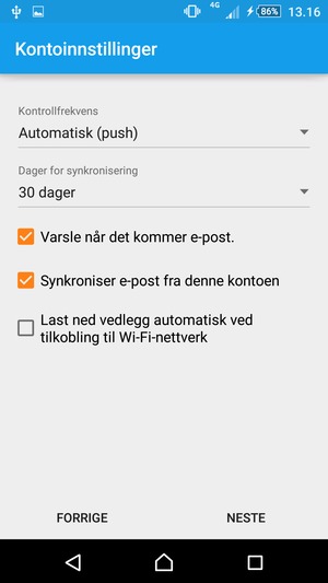 Velg NESTE