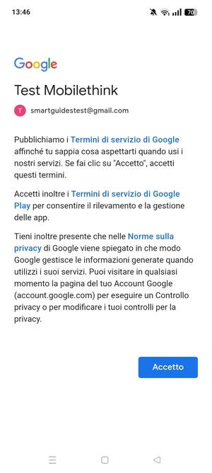 Seleziona Accetto