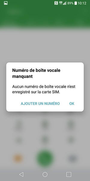 Si votre messagerie vocale n'est pas configurée, sélectionnez AJOUTER UN NUMÉRO