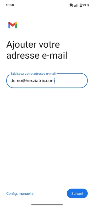 Saisissez votre adresse e-mail et sélectionnez Suivant