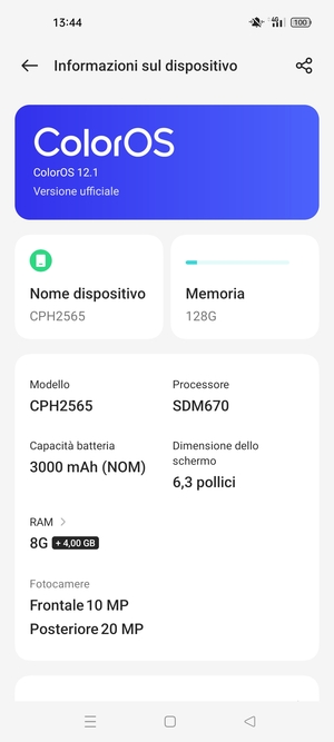 Seleziona ColorOS