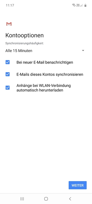 Wählen Sie WEITER