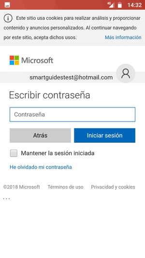 Introduzca su contraseña y seleccione Iniciar sesión