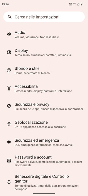 Scorri e seleziona Sicurezza e privacy