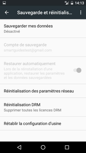 Sélectionnez Sauvegarder mes données