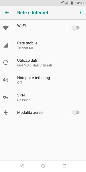 Seleziona Rete mobile