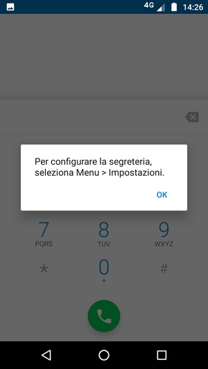 Se la segreteria telefonica non è configurata, seleziona OK