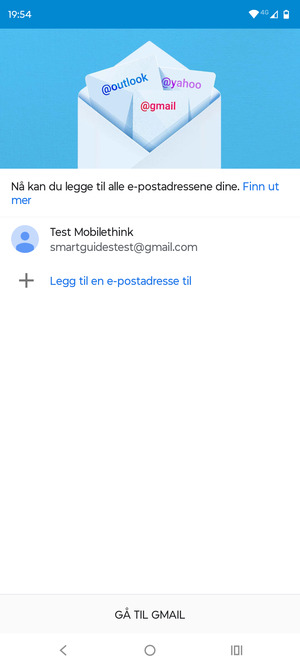 Velg GÅ TIL GMAIL