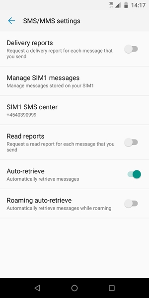 Select SIM SMS center
