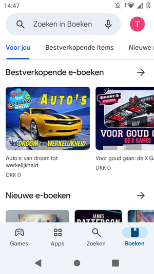 Selecteer de zoekbalk