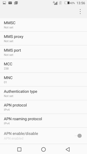 Scroll down and enter MMS information