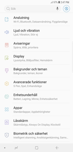 Välj Anslutning