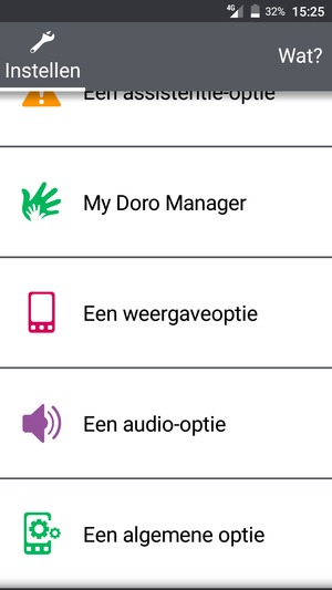 Scroll naar en selecteer Een algemene optie