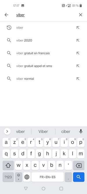 Saisissez le nom de l'appli et sélectionnez Rechercher