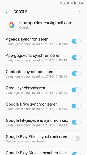 Selecteer de Menu-knop