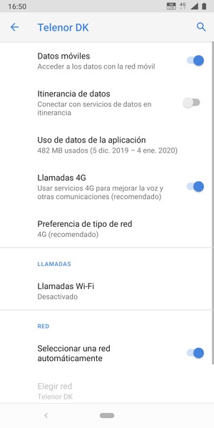 Desactive Seleccionar una red automáticamente