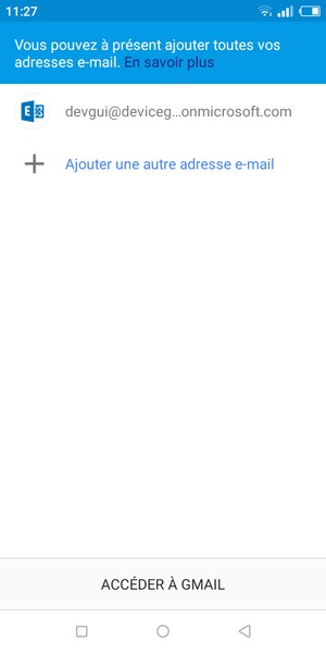 Sélectionnez ACCÉDER À GMAIL