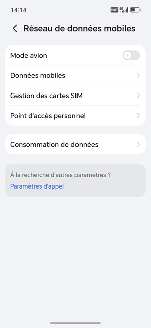 Sélectionnez Données mobiles