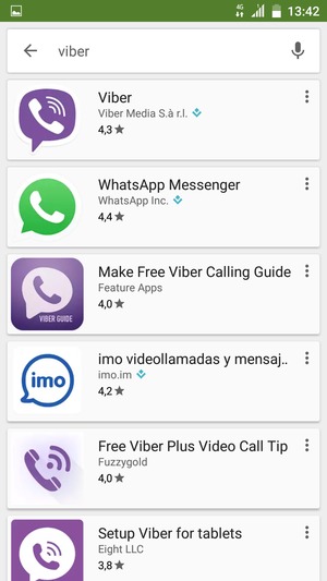 Seleccione la aplicación