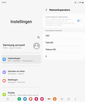 Selecteer een netwerkoperator uit de lijst