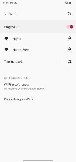 Vælg det trådløse netværk, du ønsker at oprette forbindelse til