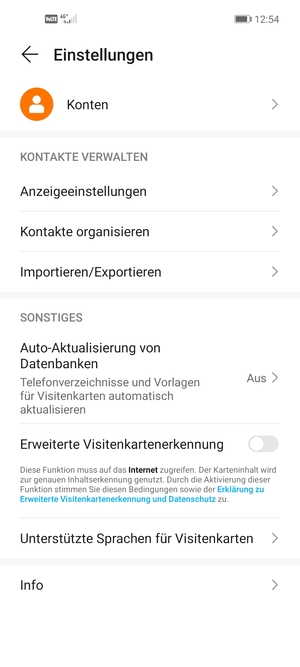 Wählen Sie Importieren/Exportieren