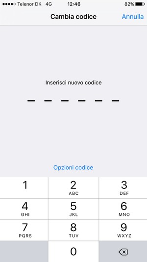 Inserisci il nuovo codice di accesso