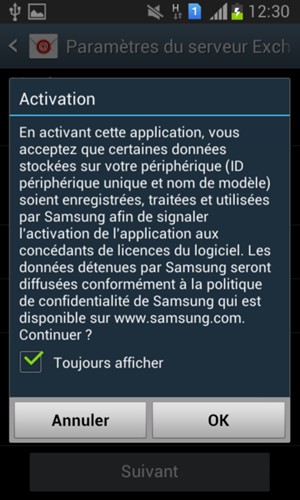 Sélectionnez OK