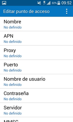 Introduzca la información de Internet