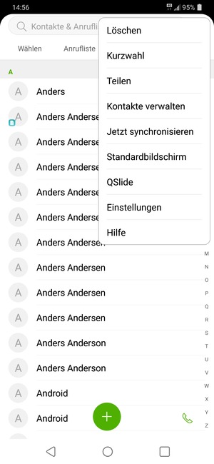 Wählen Sie Kontakte verwalten
