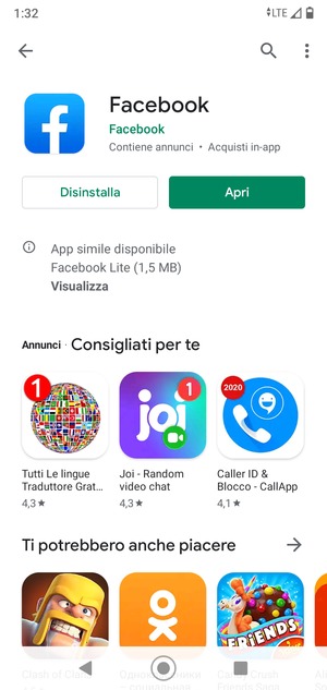 Seleziona Apri