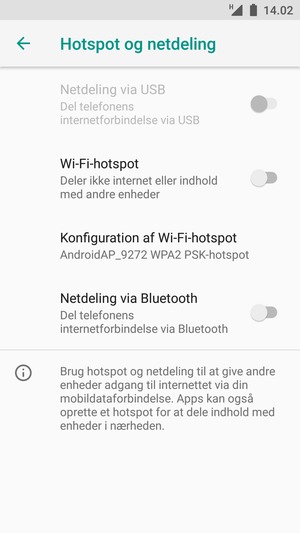 Vælg Konfiguration af Wi-Fi-hotspot