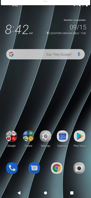 Slide down the top menu