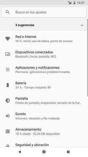 Seleccione Red e Internet