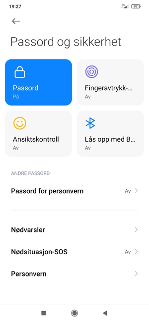 Telefonen din er nå sikret med en skjermlås