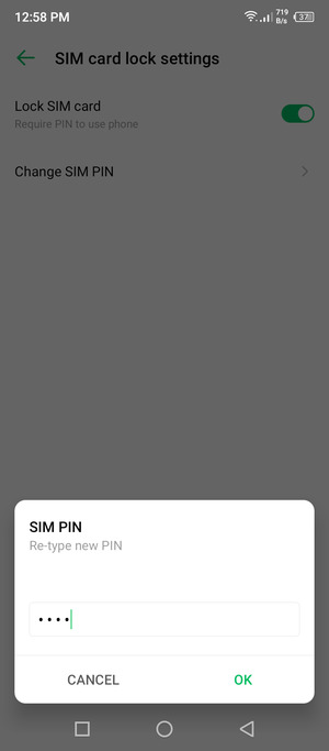 Confirm your new SIM PIN and select OK