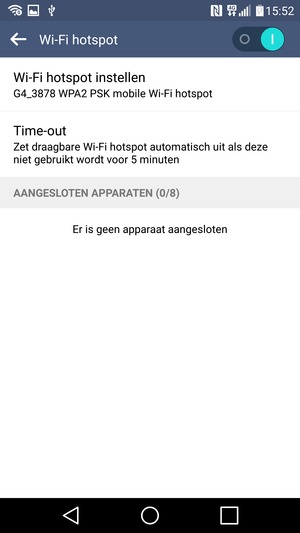 Uw telefoon is nu geïnstalleerd voor gebruik als modem