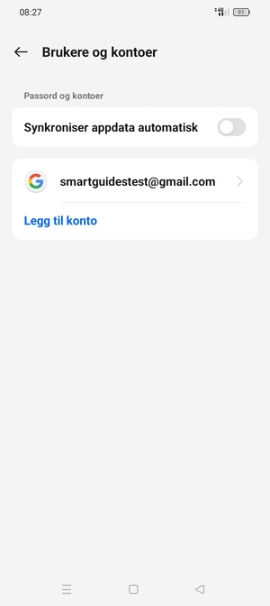 Velg din Google-konto