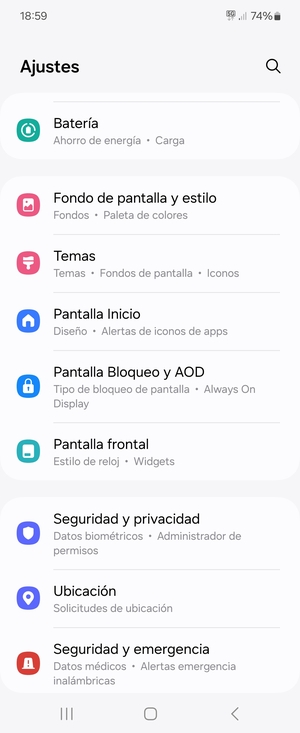 Para activar su bloqueo de pantalla, vaya al menú Ajustes y seleccione Pantalla Bloqueo y AOD