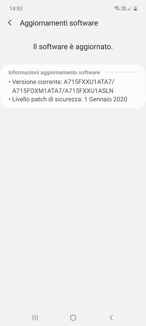 Se il tuo telefono è aggiornato, vedrai la seguente schermata.