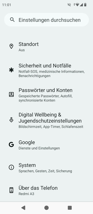 Scrollen Sie und wählen Sie Passwörter und Konten