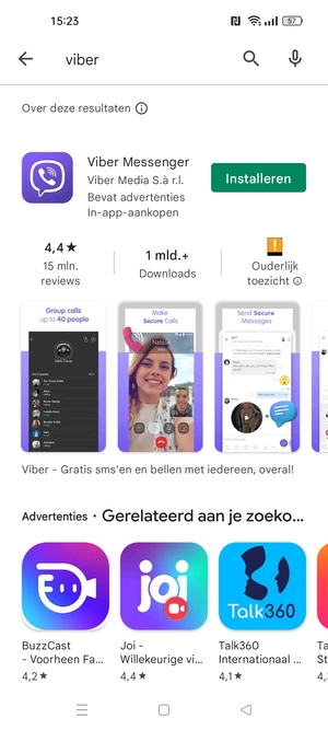 Selecteer de app