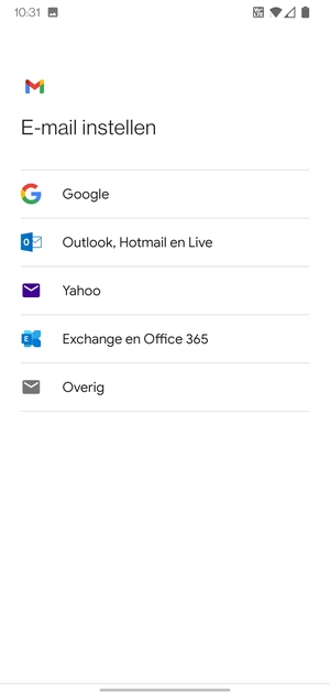 Selecteer Outlook, Hotmail en Live