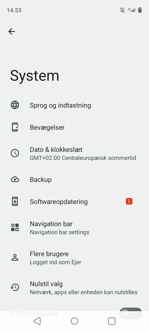 Vælg Softwareopdatering