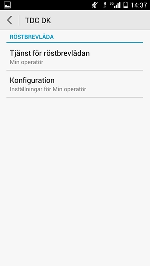 Välj Tjänst för röstbrevlådan