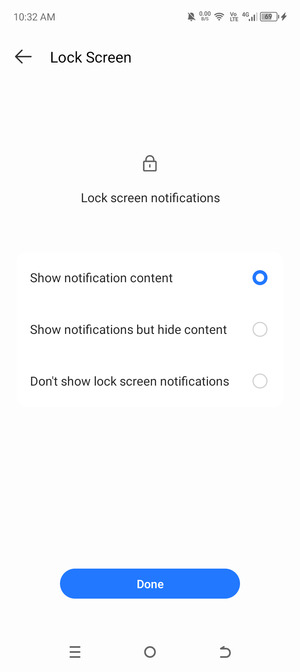 Select your preferred option and select Done